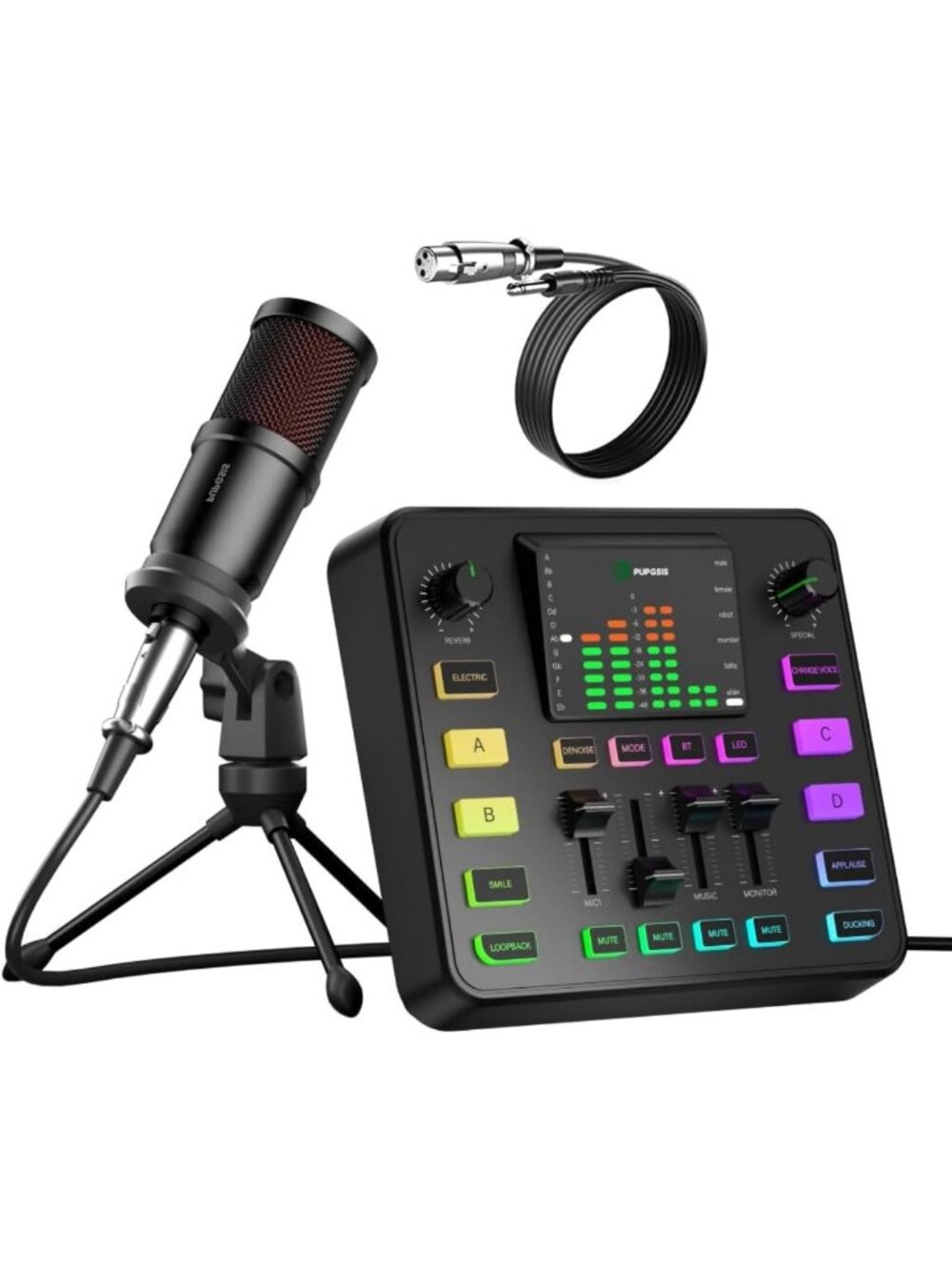Podcast Equipment Bundle - Audio Mixer & Dynamic Mic for PC Gaming, Live